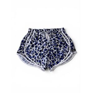 Calvin Klein Womens Drawstring Running Shorts Blue Leopard Print Size S Athletic